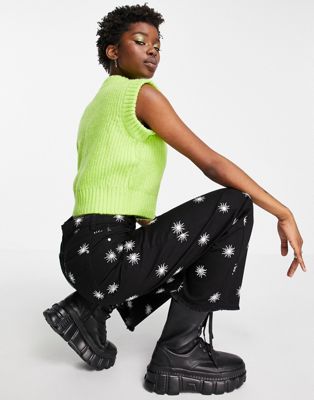 COLLUSION knitted ribbed sleeveless tank in lime