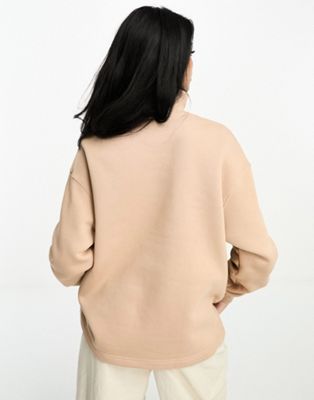 Nike Swish fleece 1/4 zip sweatshirt in brown