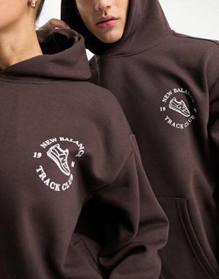 New Balance Unisex Runners Club hoodie in brown - Exclusive to ASOS