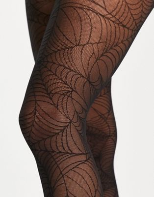 ASOS DESIGN Halloween spider web fishnet tights