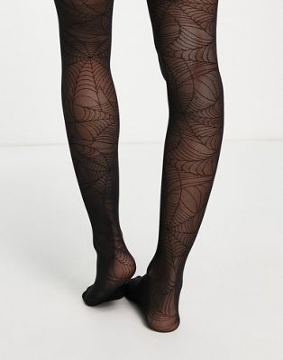 ASOS DESIGN Halloween spider web fishnet tights
