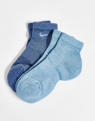 Nike Training Plus Everyday Cushioned 2 pack unisex socks in blue