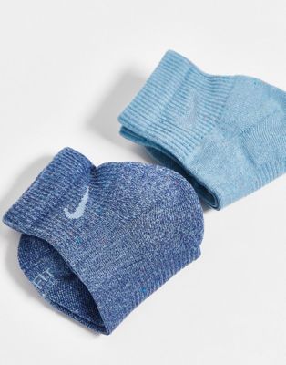 Nike Training Plus Everyday Cushioned 2 pack unisex socks in blue