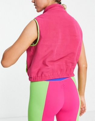 Daisy Street Active Neon vest in pink