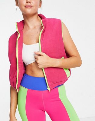 Daisy Street Active Neon vest in pink