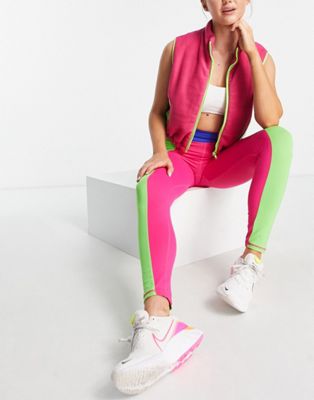 Daisy Street Active Neon vest in pink