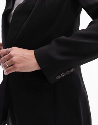 Topshop tailored slim fitting blazer in black