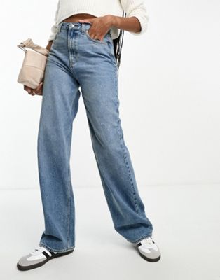 ASOS DESIGN Tall dad jean in mid blue