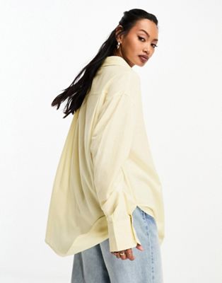 ASOS DESIGN linen shirt in neutral