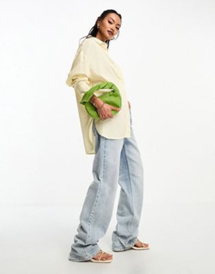 ASOS DESIGN linen shirt in neutral