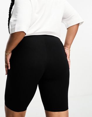 ASOS DESIGN Curve basic legging shorts in black