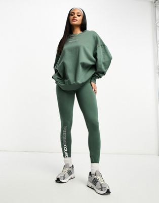 ASOS Weekend Collective oversized sweatshirt with large back logo in khaki
