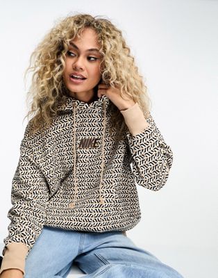 Nike WWC Phoenix Fleece oversized hoodie in brown