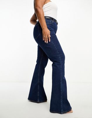 ASOS DESIGN Curve power stretch flare in dark blue