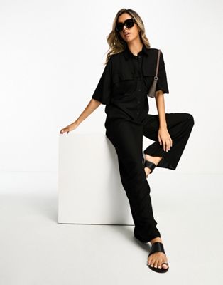 ASOS DESIGN slouchy oversized jumpsuit in black