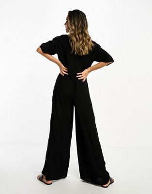 ASOS DESIGN slouchy oversized jumpsuit in black