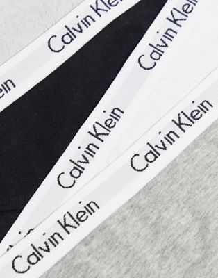 Calvin Klein Carousel 3 pack brief with logo waistband in multi