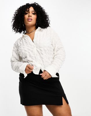 ASOS DESIGN Curve bengaline micro mini skirt with split in black