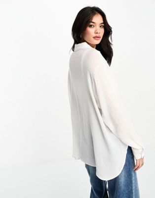 Bershka oversized cotton shirt in white - part of a set