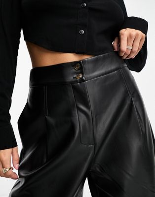 French Connection PU pants in black