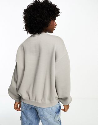 Bershka 'San Francisco' oversized sweatshirt in pale gray