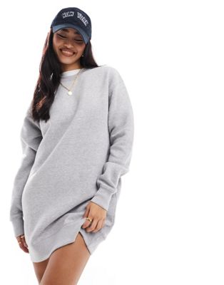 Pull&Bear oversized sweat dress in gray