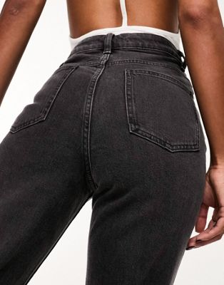 ASOS DESIGN slim mom jeans in washed black