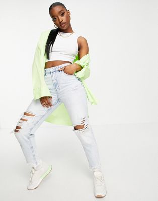ASOS DESIGN Hourglass high neck super cropped tank in white