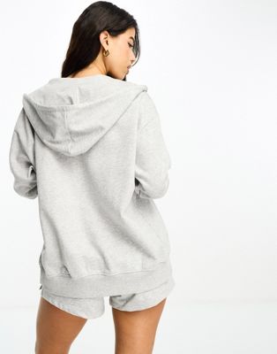 HIIT oversized zip through hoodie in gray heather