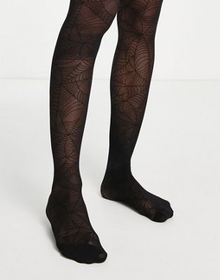 ASOS DESIGN Halloween spider web fishnet tights