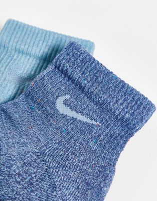 Nike Training Plus Everyday Cushioned 2 pack unisex socks in blue