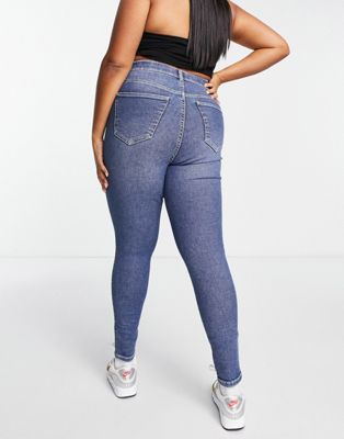 Dr Denim Plus Moxy skinny jeans in mid wash blue