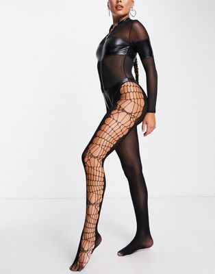 Ann Summers cobweb tights in black