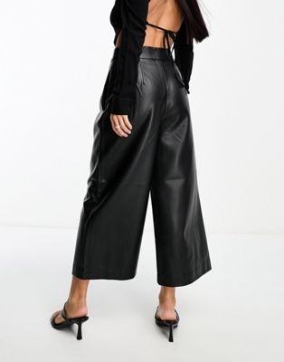 French Connection PU pants in black