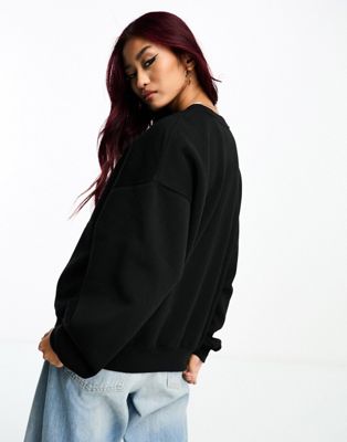 Bershka 'NYC' oversized sweatshirt in black