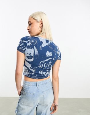 Guess Originals classic baby tee in blue